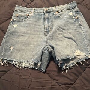 Light Wash Distressed Denim GAP Cutoff Shorts